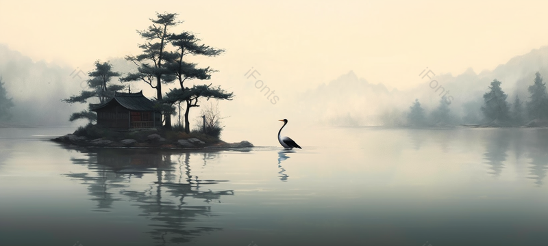中国水墨湖中心建筑画,插画/手绘图,插画/手绘图库,插画/手绘图下载,插画/手绘